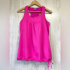 Athleta Large Women's Knit Built in Bra Top Hot Pink LNC